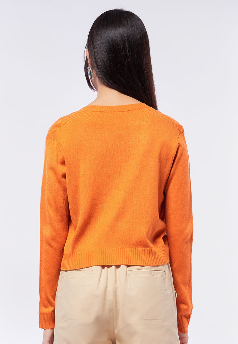 Printed Long Sleeve Sweater