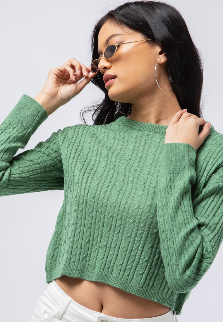 Cable Knit Long Sleeve Sweater