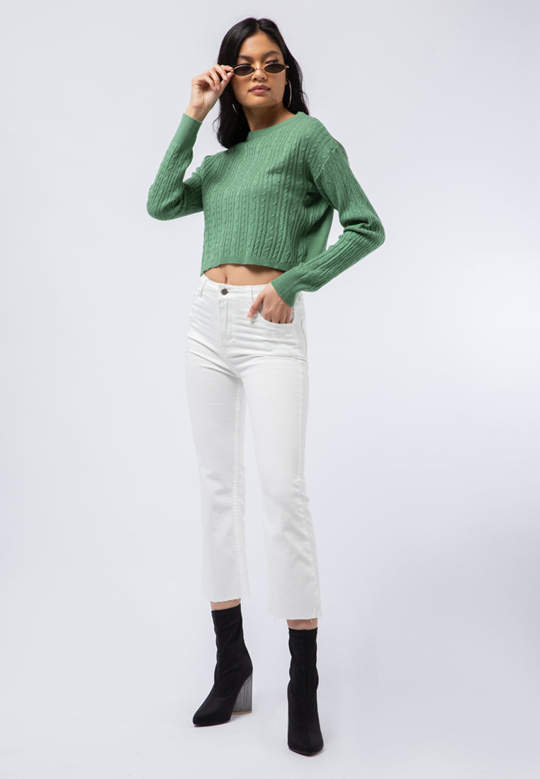 Cable Knit Long Sleeve Sweater