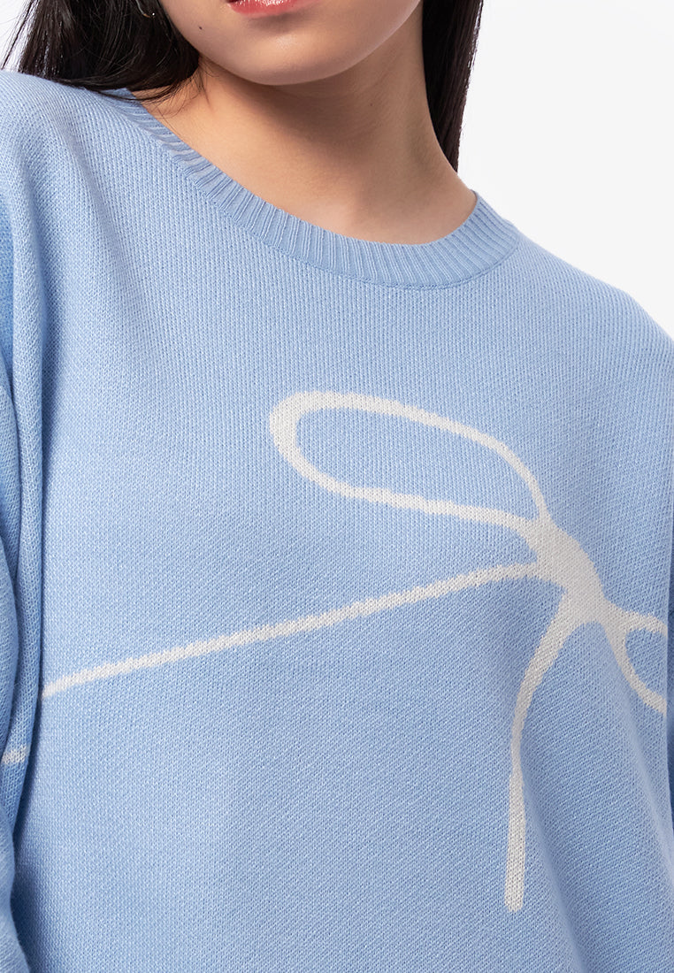Long Sleeve Ribbon Sweater