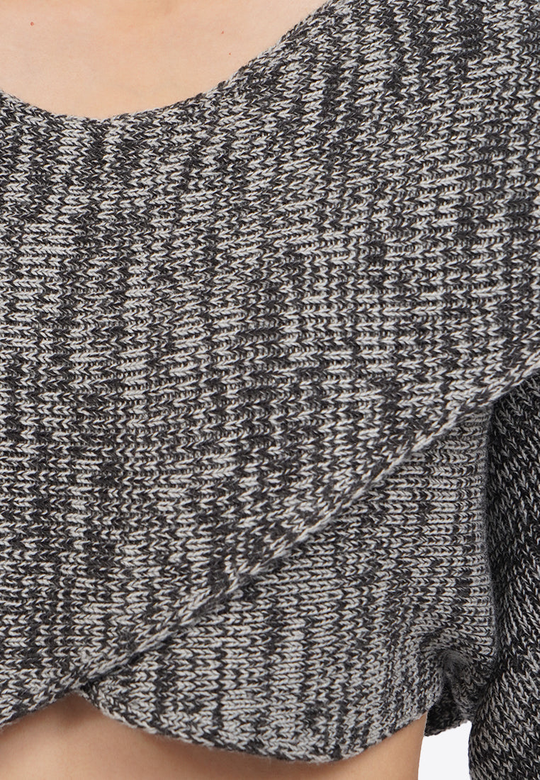 Overlap Long Sleeve Knit Top