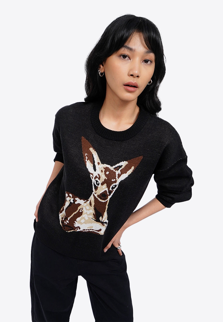 Oversized Long Sleeve Fur Sweater