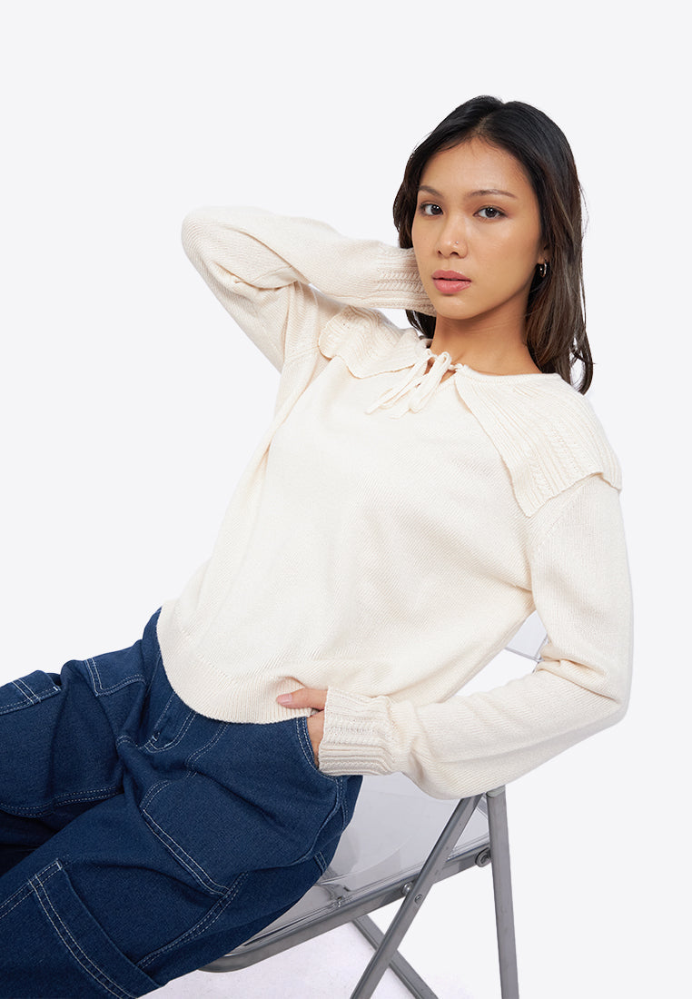 Peterpan Collar Long Sleeve Sweater
