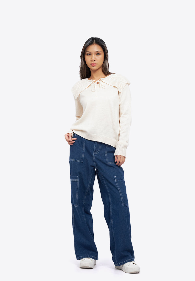 Peterpan Collar Long Sleeve Sweater