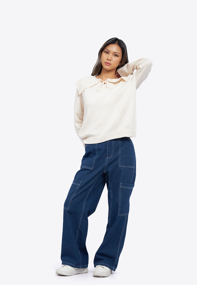 Peterpan Collar Long Sleeve Sweater