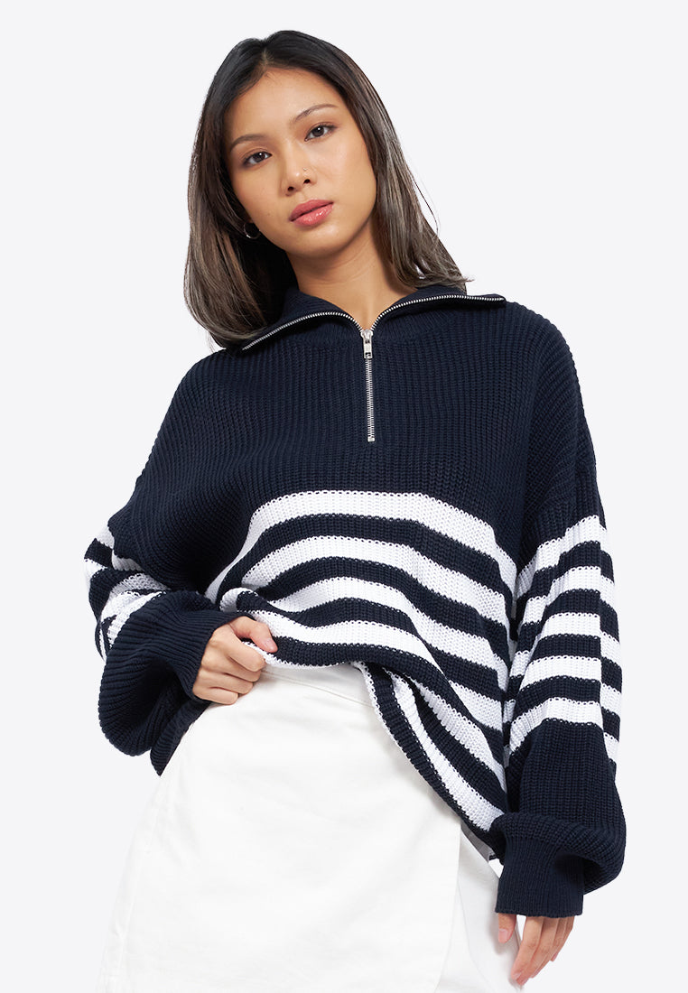 Oversized Stripes Knit Sweater