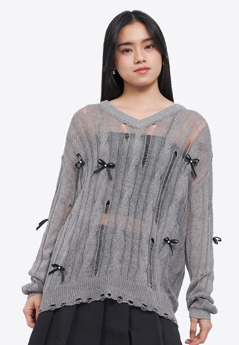 Oversized Long Sleeve Knit Top