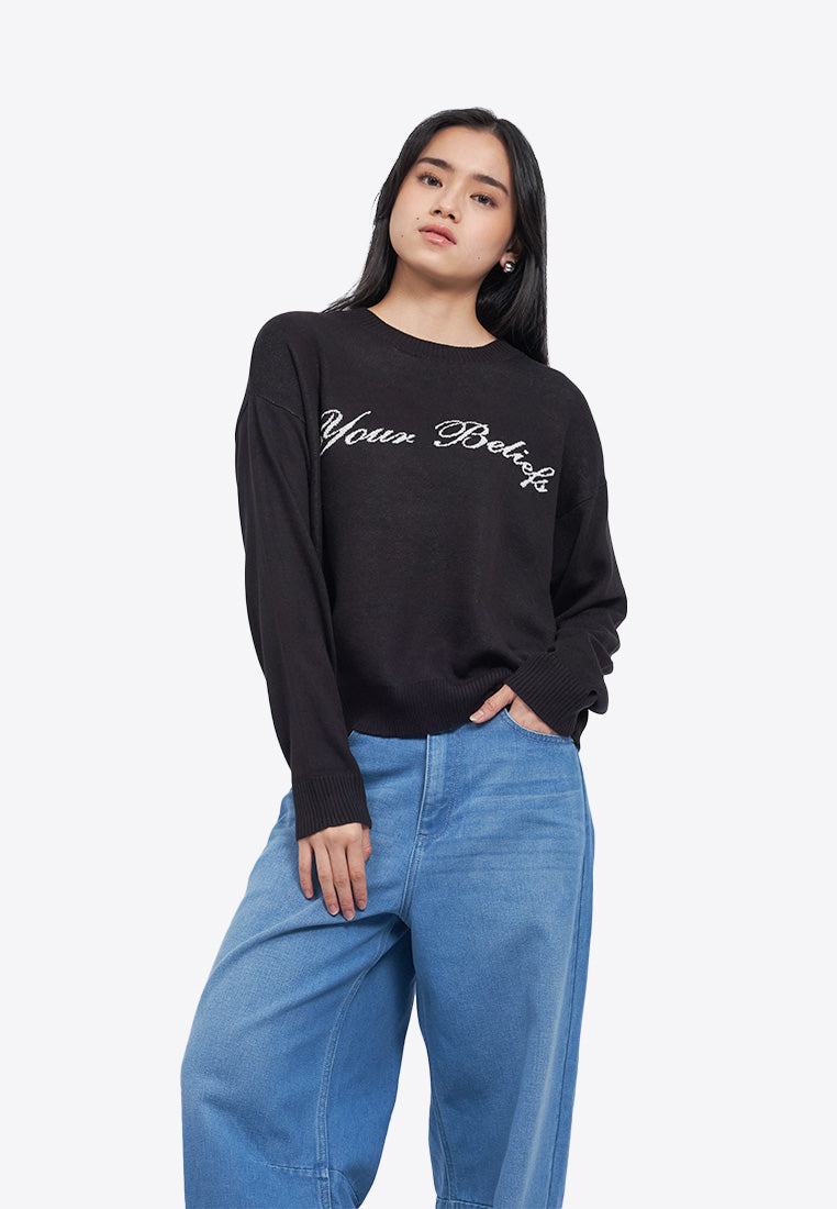 Oversized Slogan Sweater