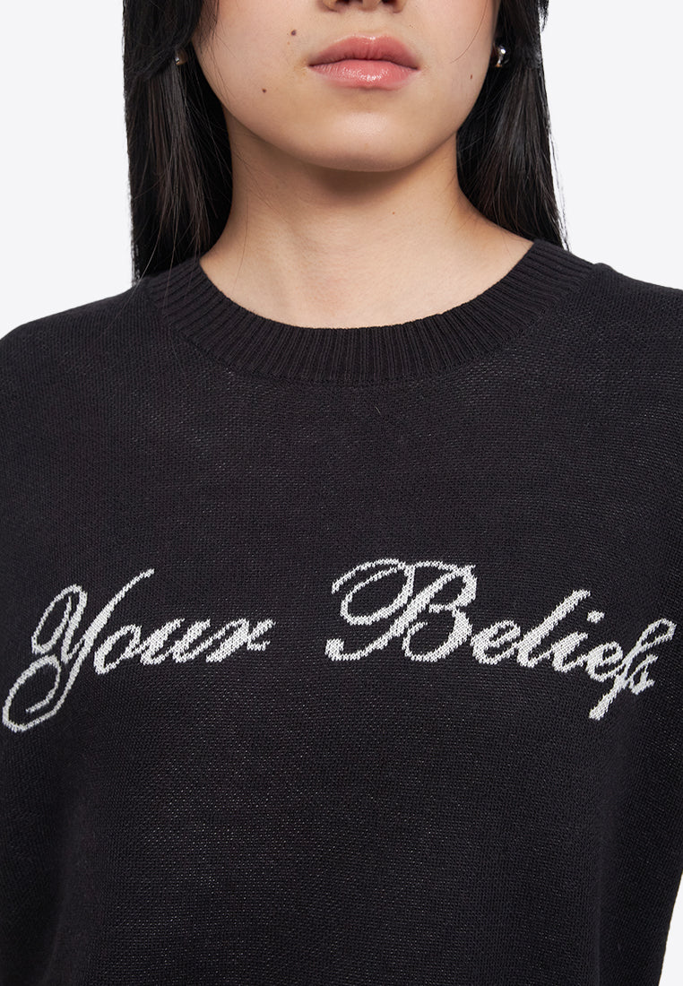 Oversized Slogan Sweater