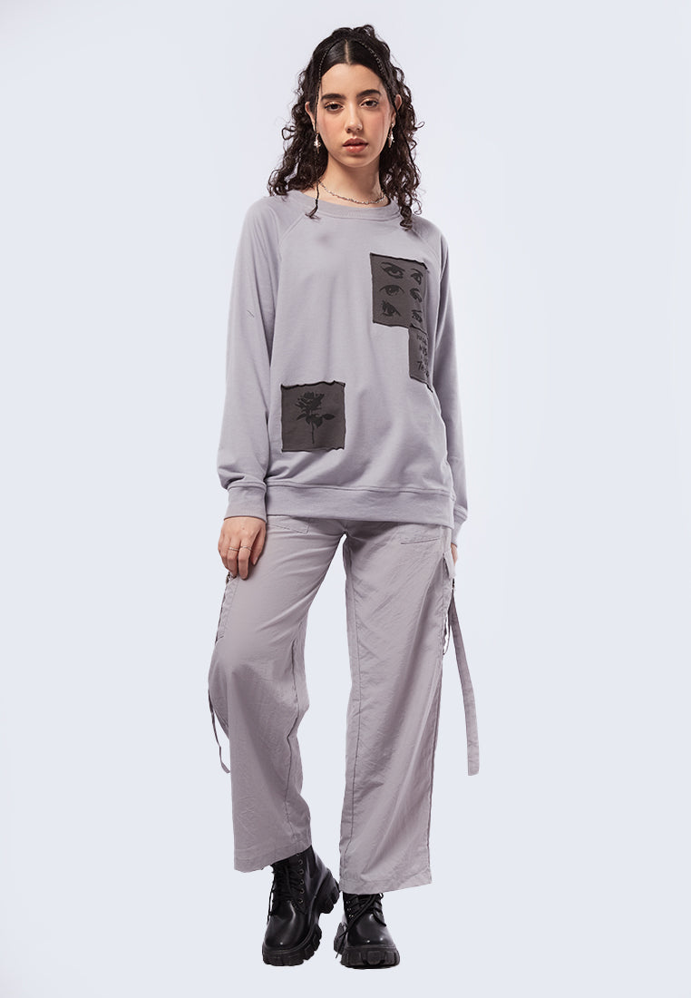 Oversized Sweatshirt with Patches