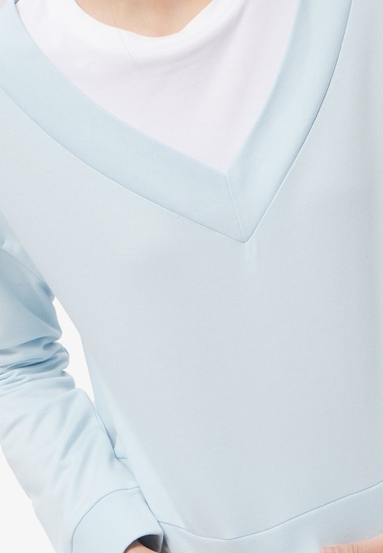 Double Collar Sweatshirt L.Blue