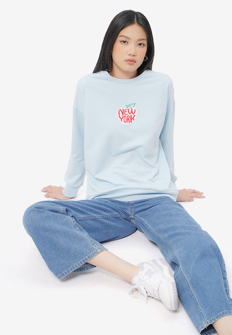 Oversized Graphic Sweatshirt L.Blue