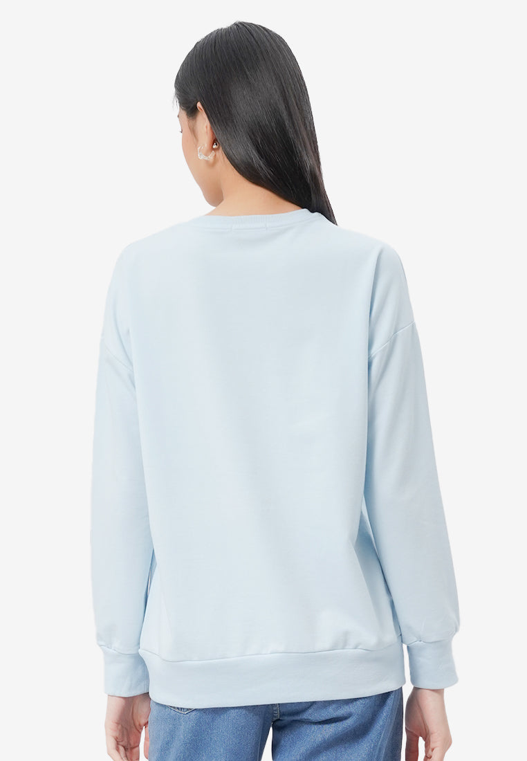 Oversized Graphic Sweatshirt L.Blue