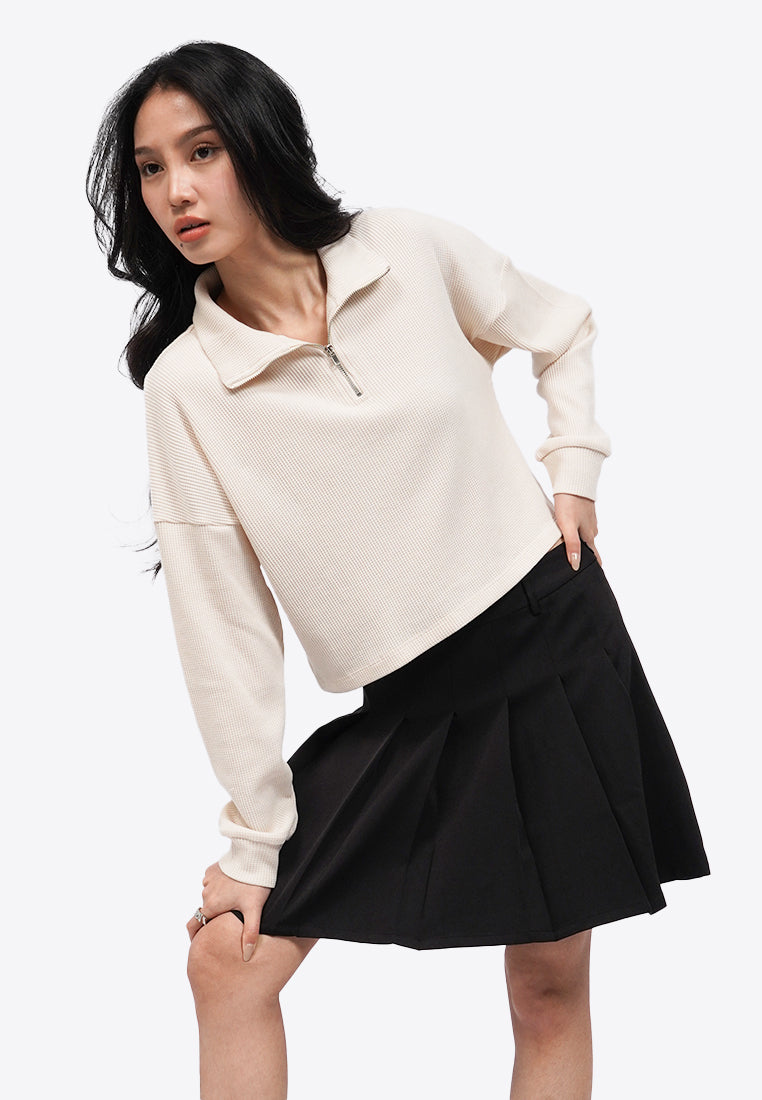 Half Zip Long Sleeve Top