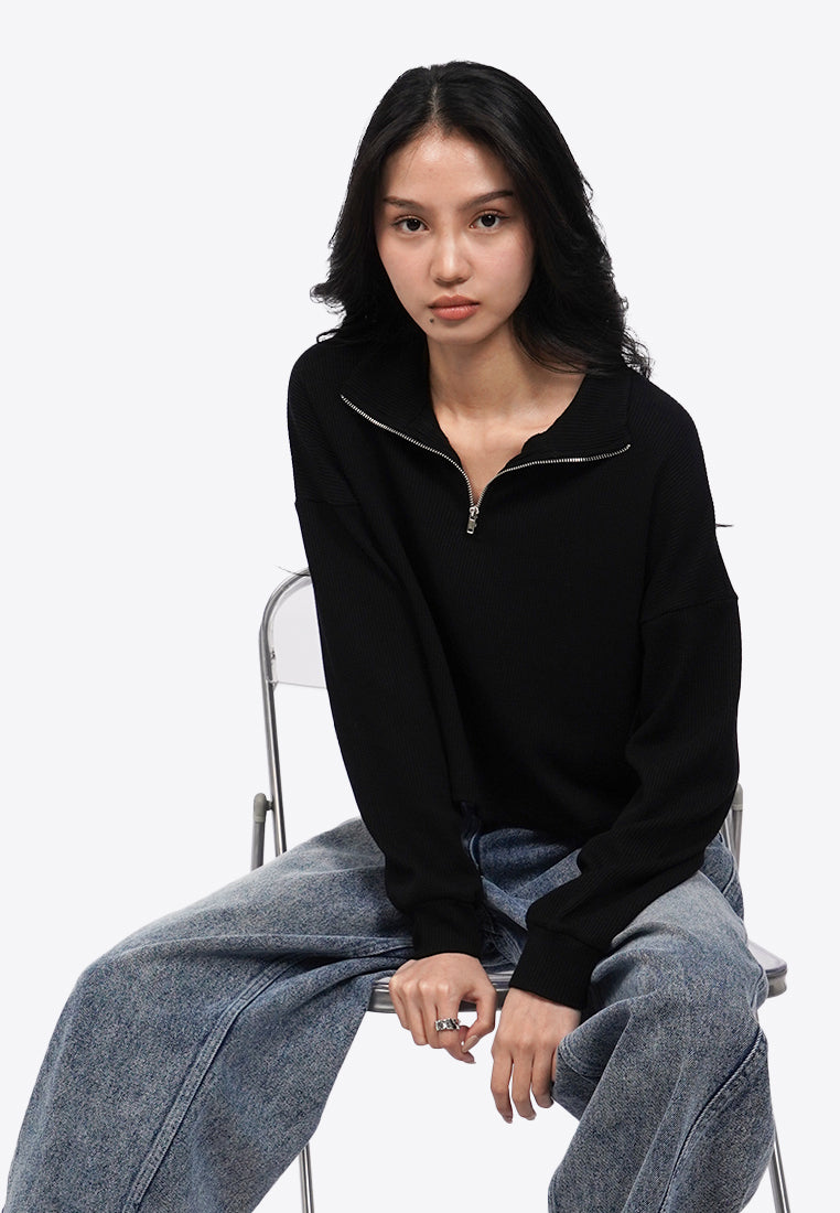 Half Zip Long Sleeve Top