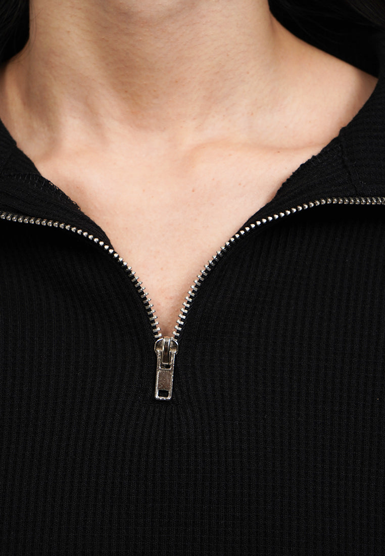 Half Zip Long Sleeve Top
