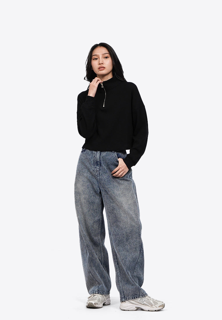 Half Zip Long Sleeve Top