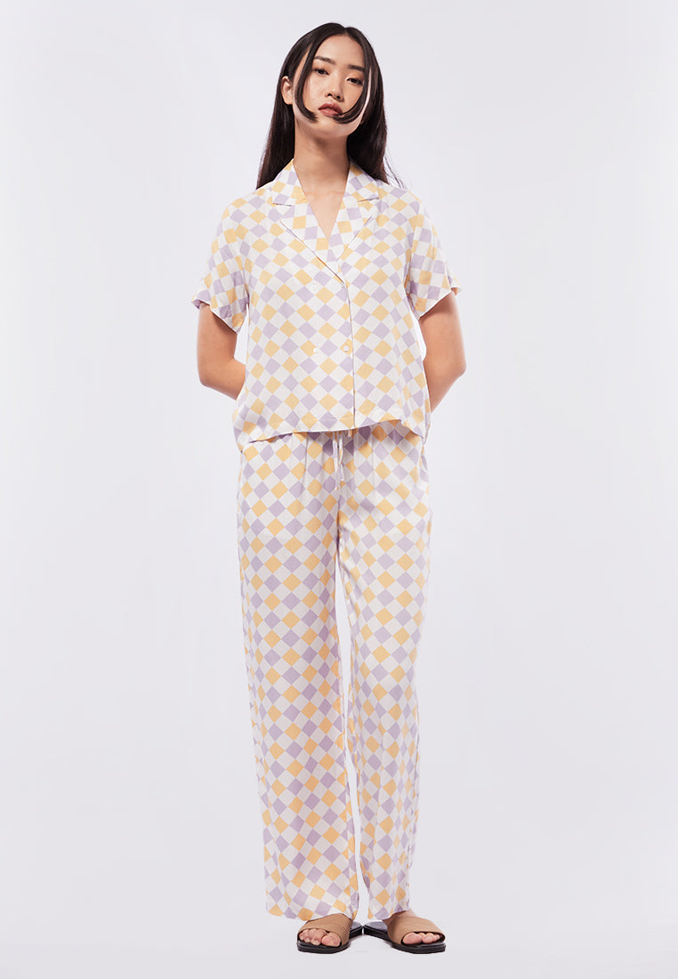 Printed Long Pants Pyjama Set