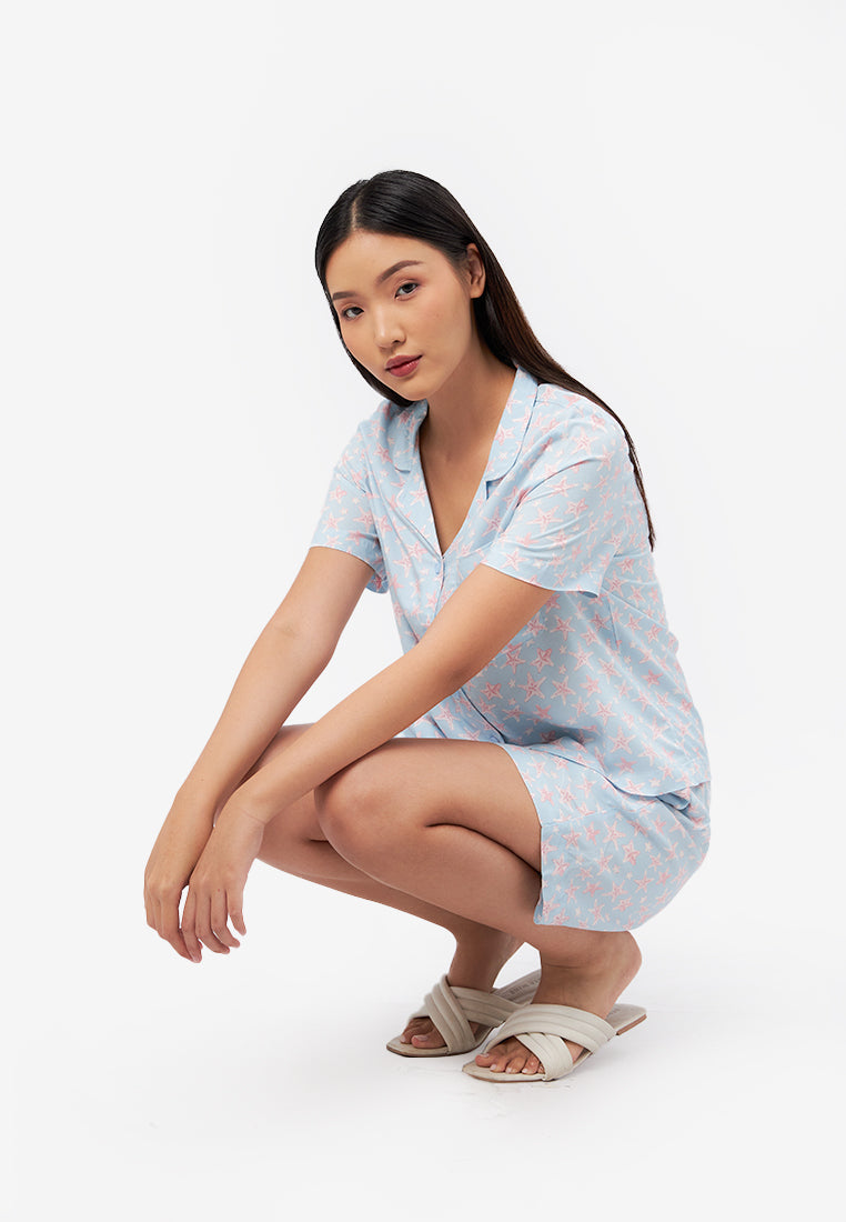 Short Sleeve Printed Pajamas Set