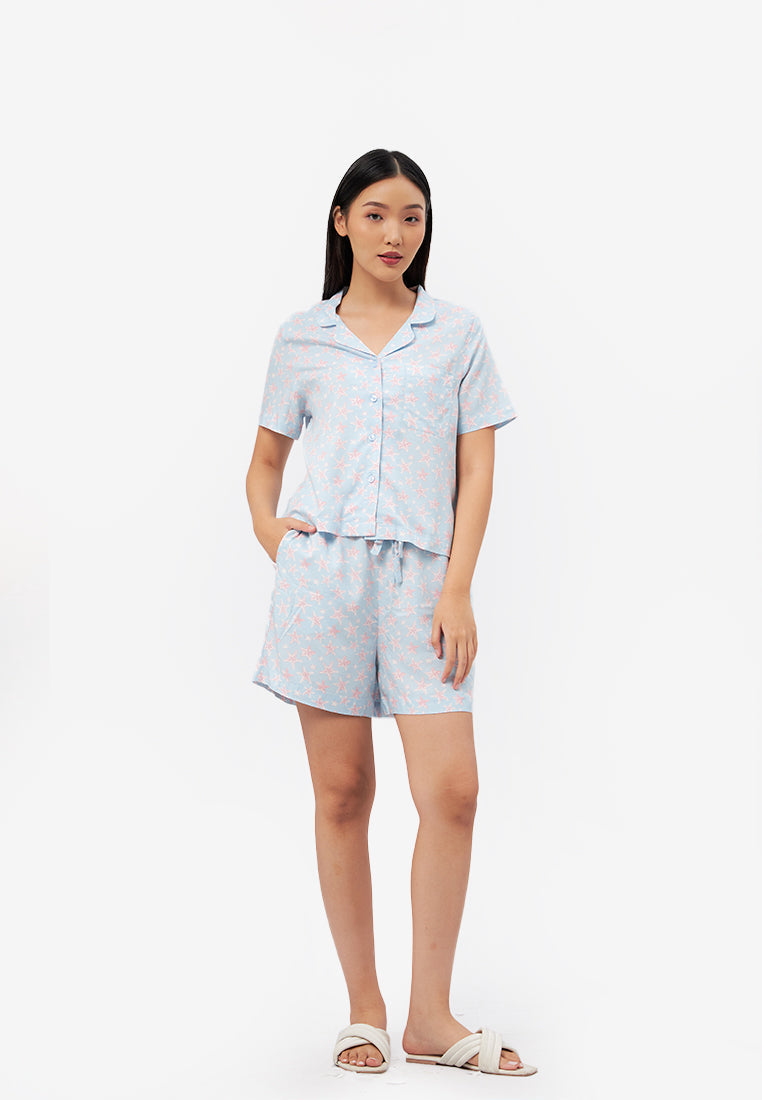 Short Sleeve Printed Pajamas Set
