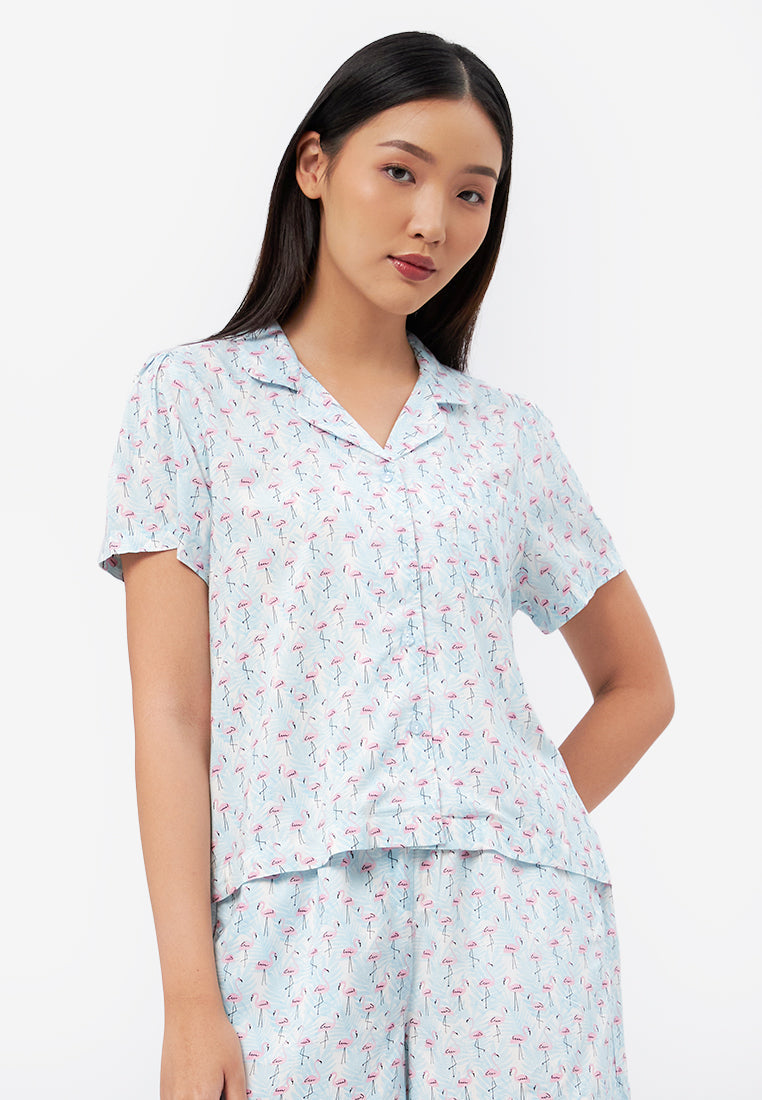 Short Sleeve Printed Pajamas Set