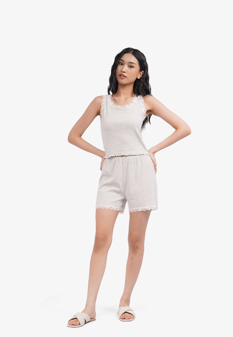 Short Pants Pajama Set Dark Grey