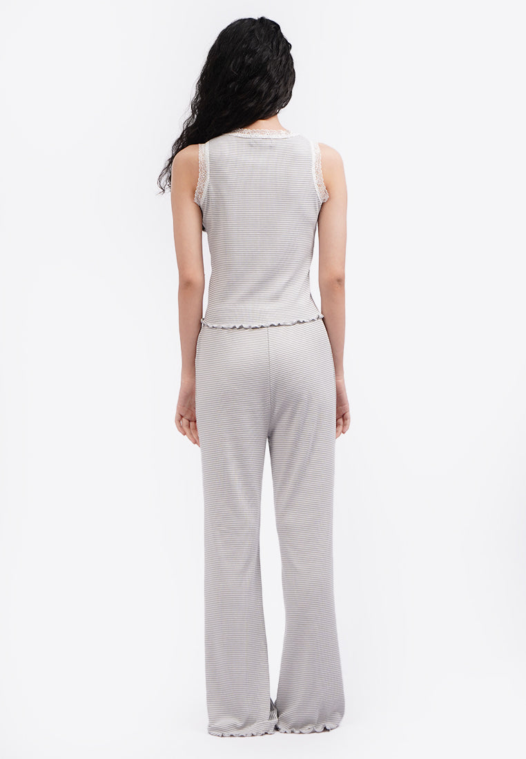 Sleeveless One Set Pajamas Grey