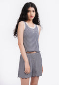 Sleeveless One Set Pajamas Navy