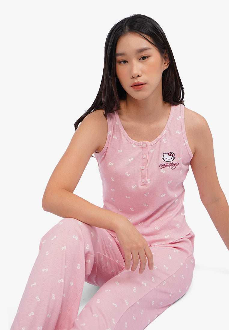 Hello Kitty One Set Sleeveless Pajamas Pink