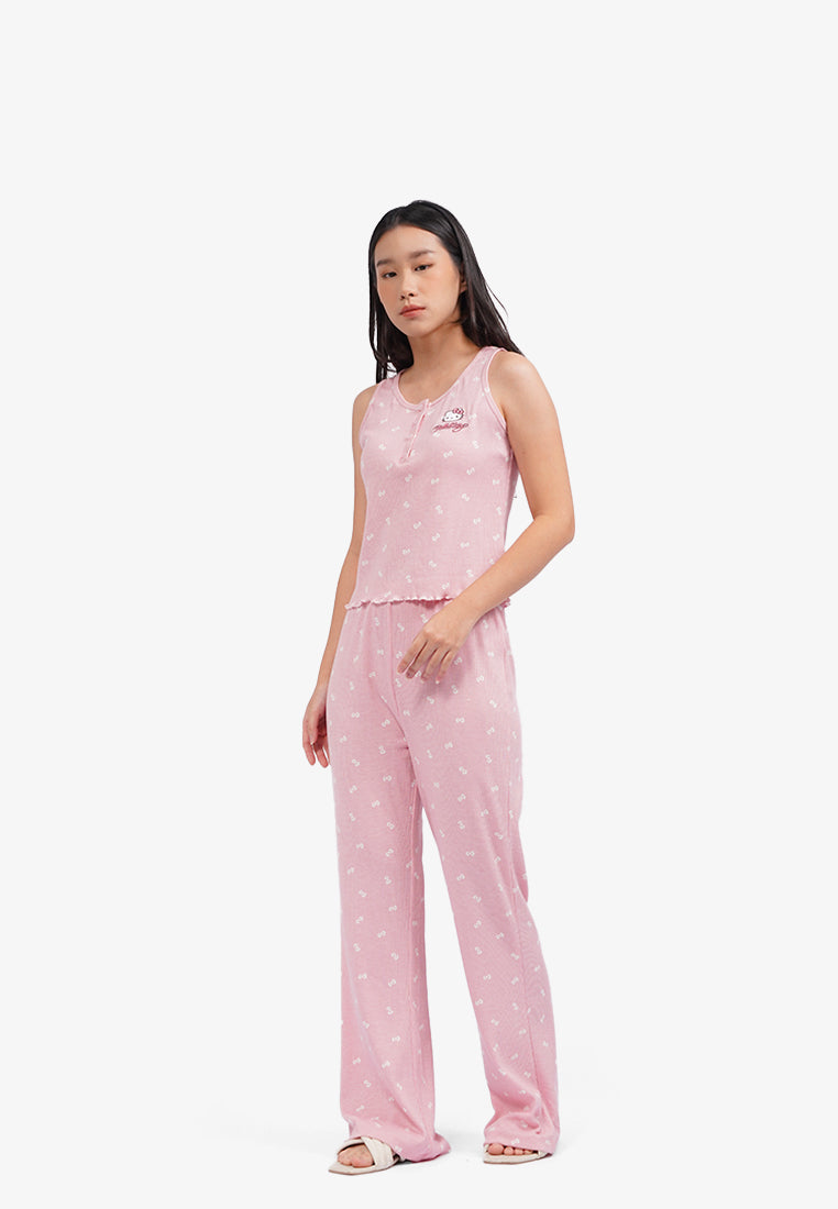Hello Kitty One Set Sleeveless Pajamas Pink