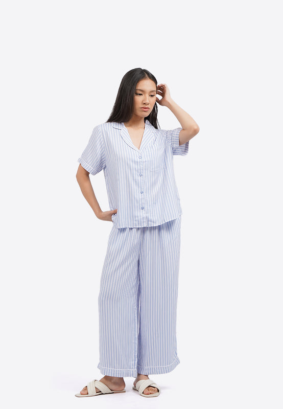 Short Sleeve Stripes Pajama Set