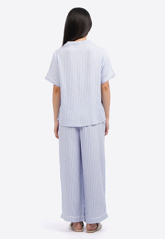 Short Sleeve Stripes Pajama Set