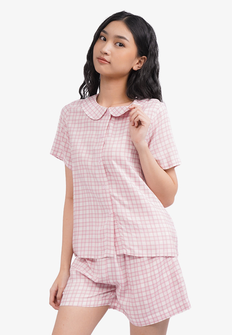 Printed Short Sleeve Pajama Set