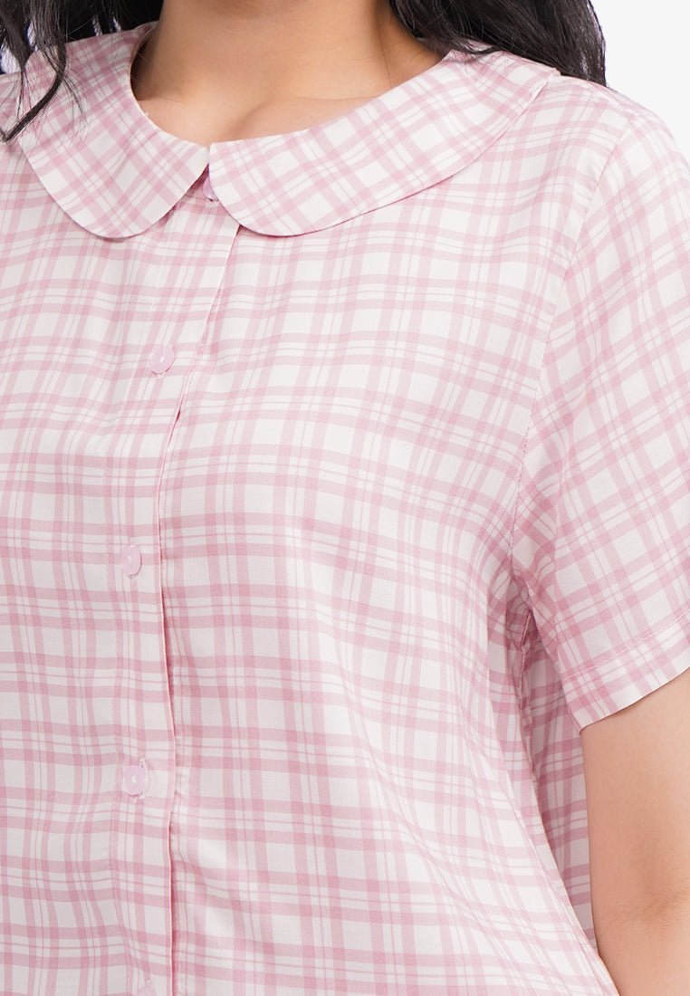 Printed Short Sleeve Pajama Set