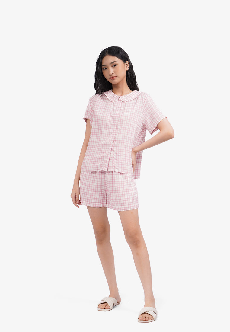 Printed Short Sleeve Pajama Set