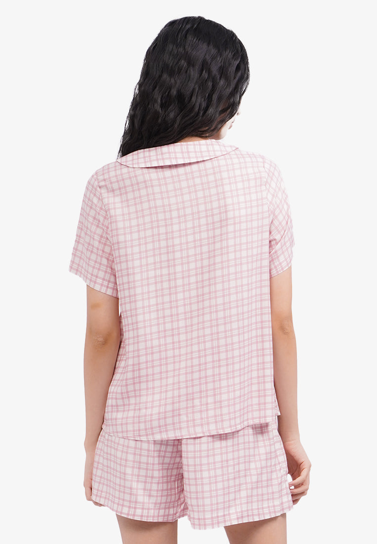 Printed Short Sleeve Pajama Set