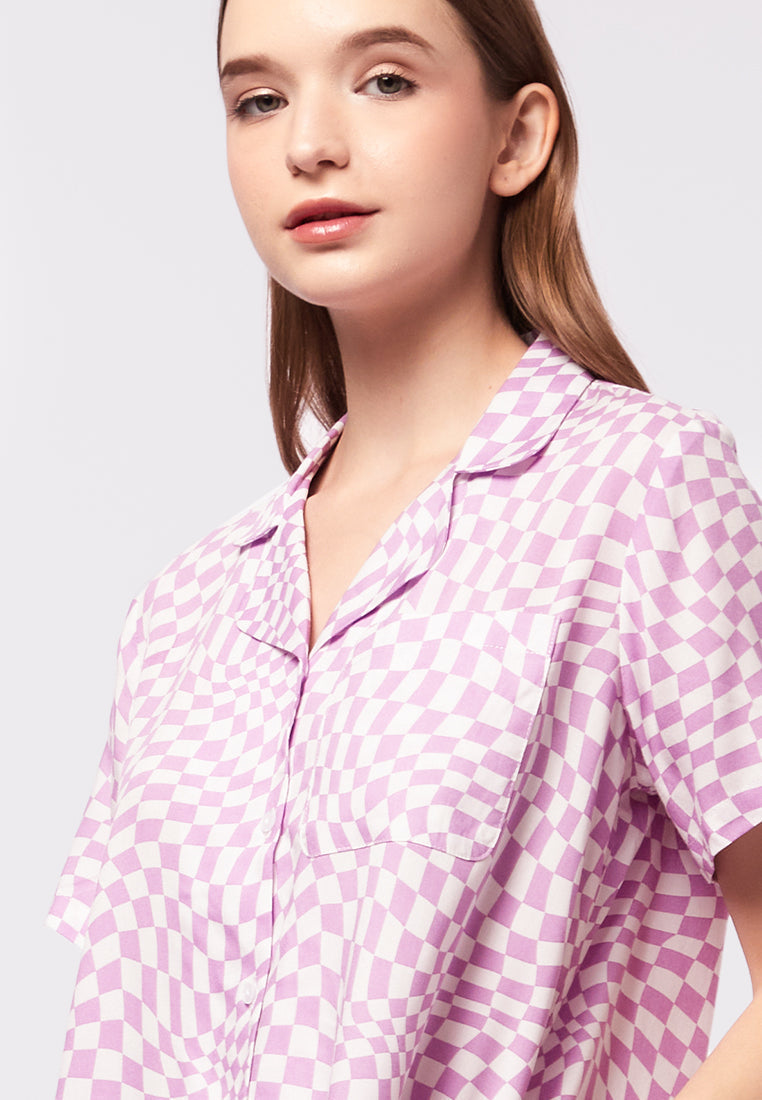 Short Sleeve Printed Pyjama Set
