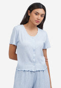 Printed Short Pajama Set Blue