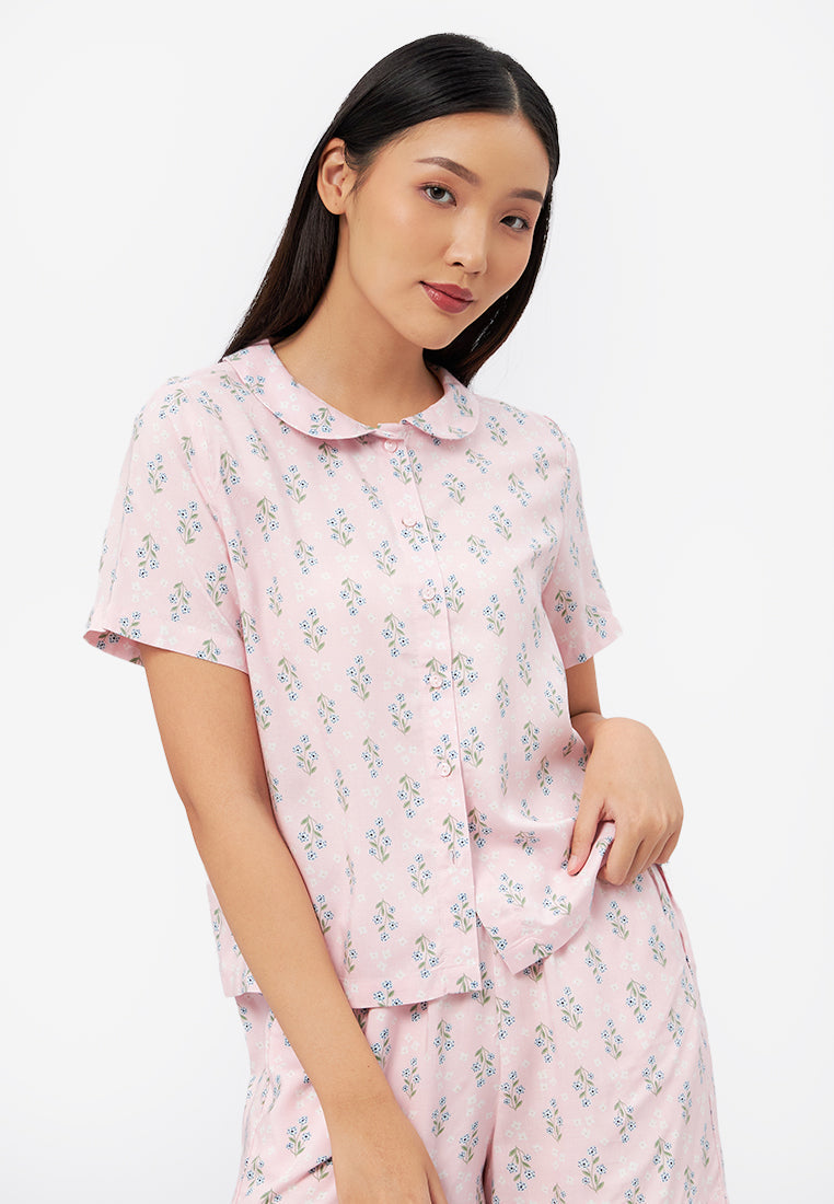 Short Sleeve Printed Pajamas Set