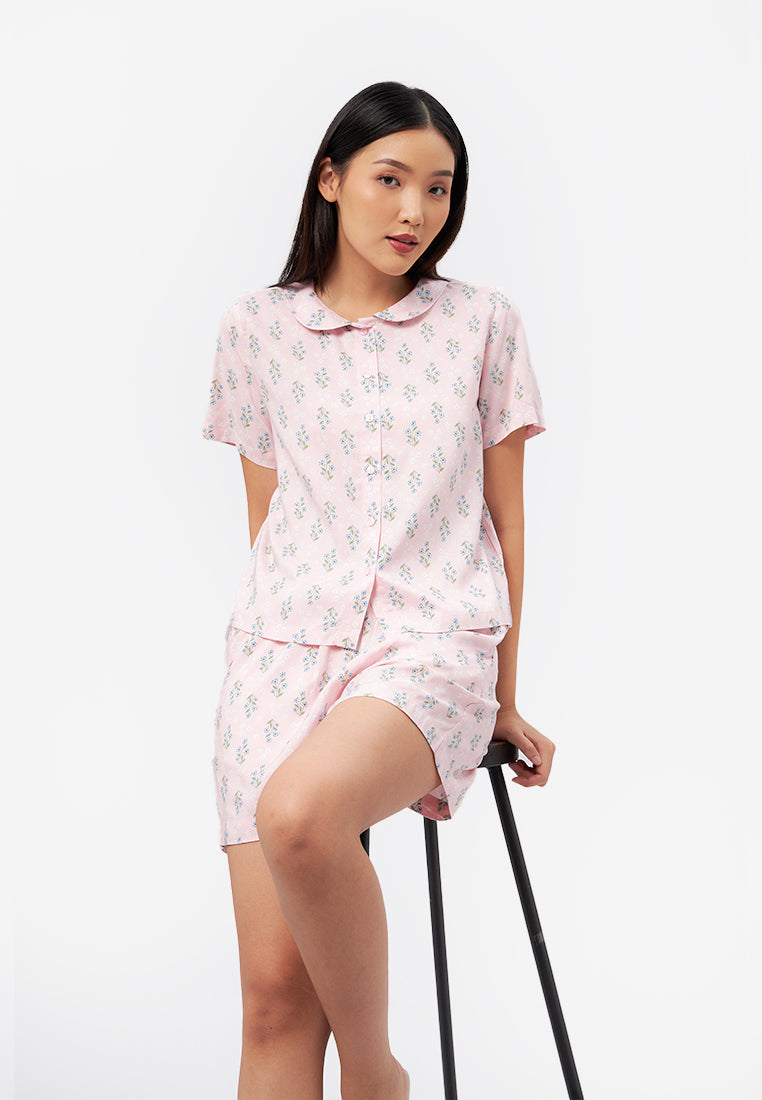 Short Sleeve Printed Pajamas Set