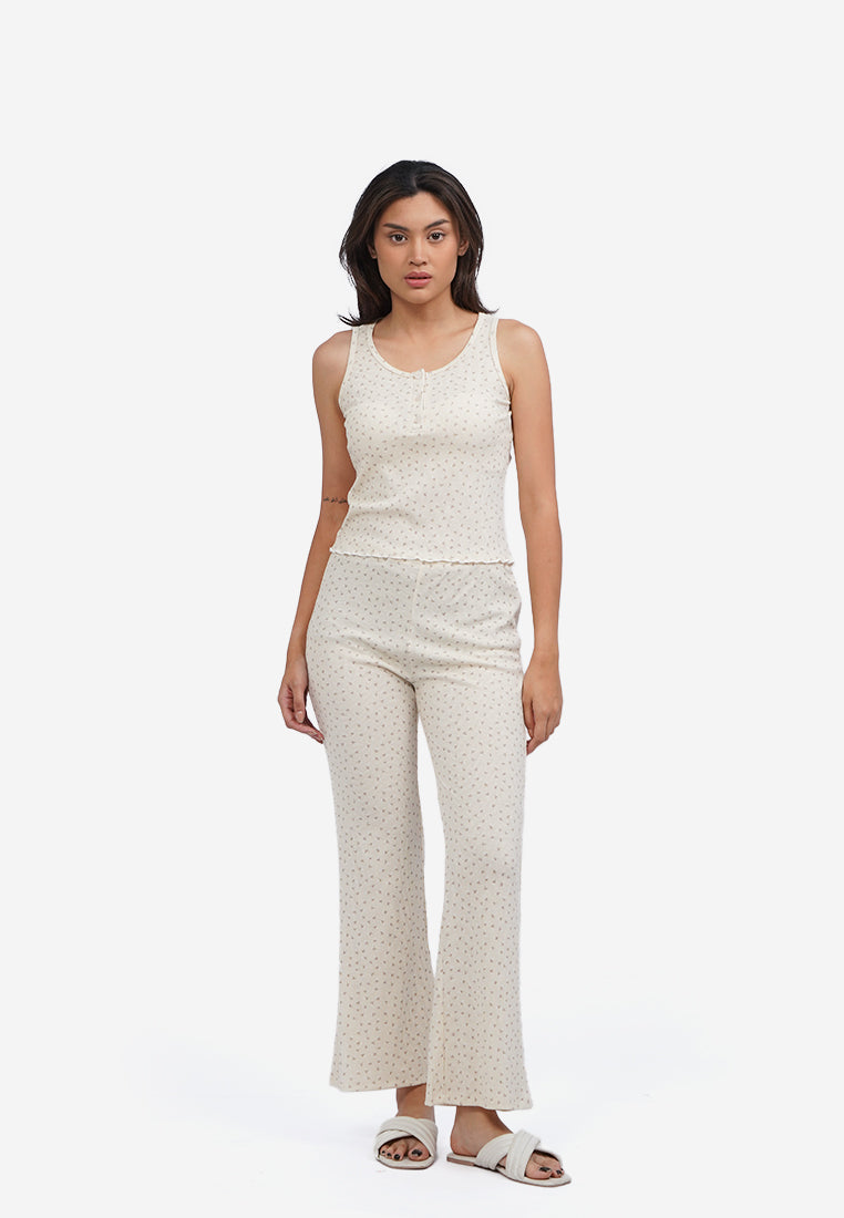 Sleeveless Pajama Set Oatmeal