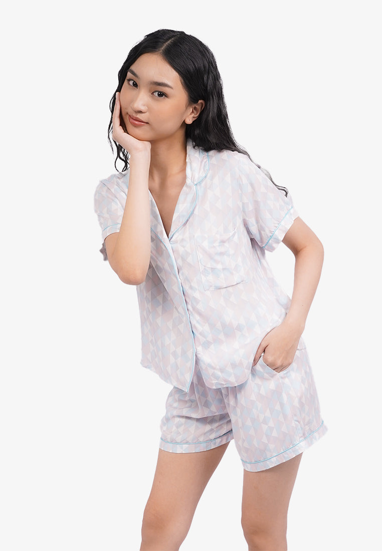 Short Sleeve Printed Pajama Set