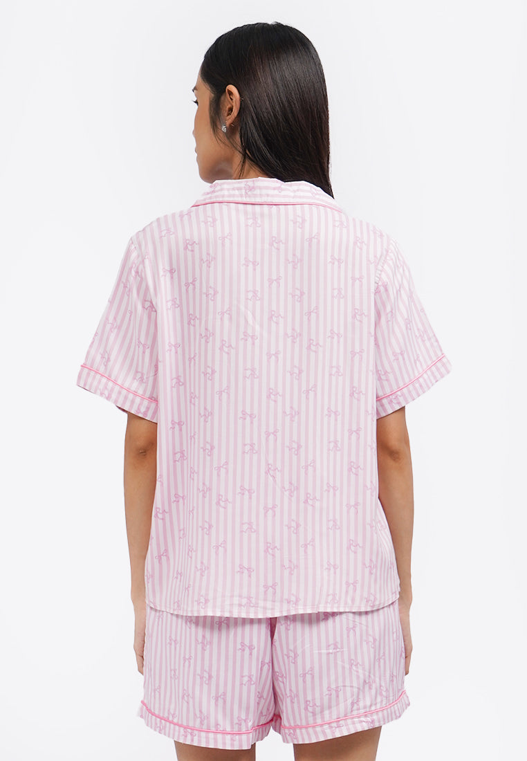 Printed Short Pajama Set Pink