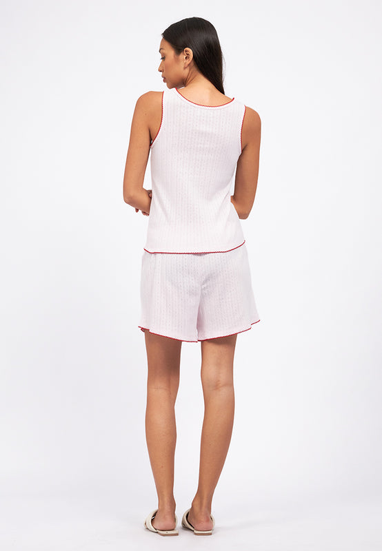 Sleeveless Pajama Set with Short Pants