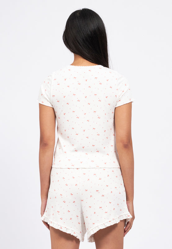 Short Sleeve Pajama Set with Short Pants