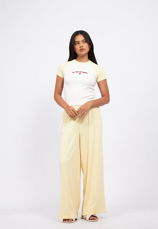 Raglan Tee Pajama Set with Long Pants