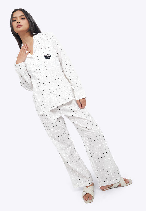 Printed Long Pants Pajama Set