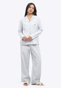 Embroidered Long Pants Pajama Set