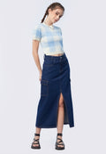Cargo Maxi Skirt with Front Slit