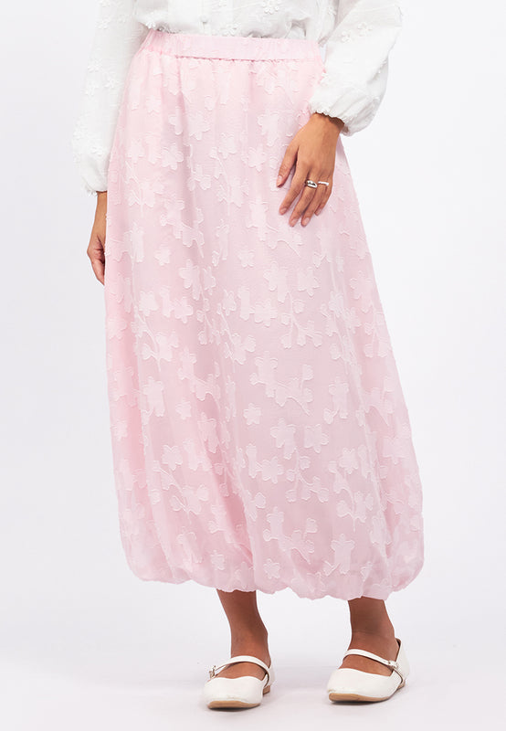 Flower Embroidery Balloon Skirt